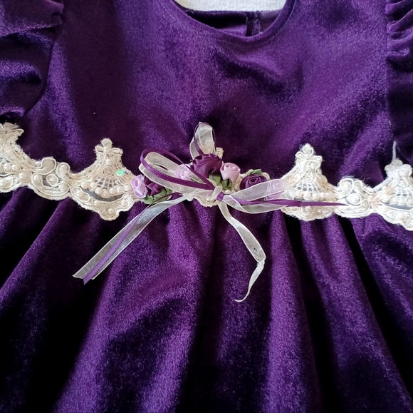 Rare Editions Vintage Velour Baby Girl Dress, size 24 months - Picture 7 of 16